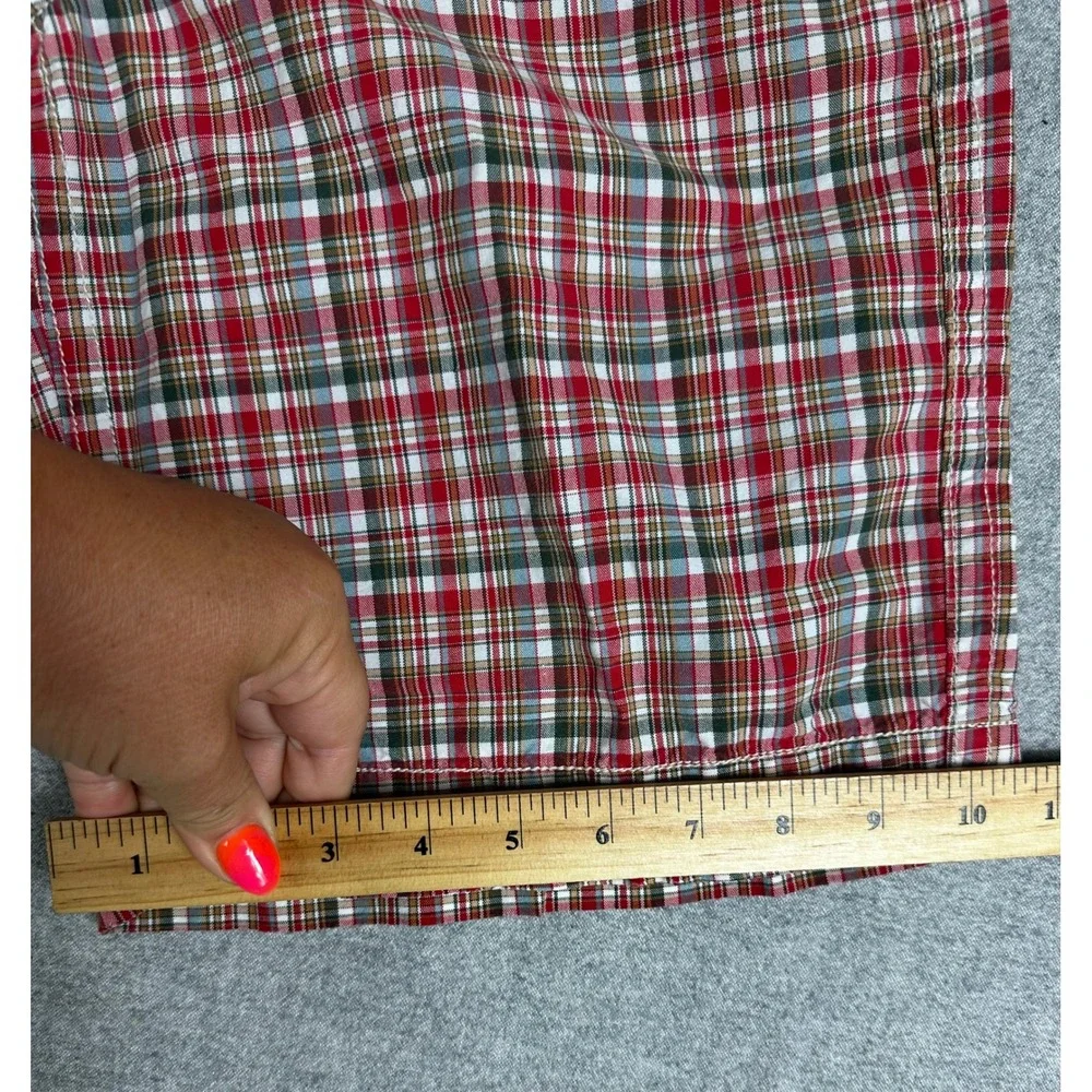 American Eagle Plaid‎ Shorts Mens 30x9 Red Classic Cotton Casual Preppy Y2K